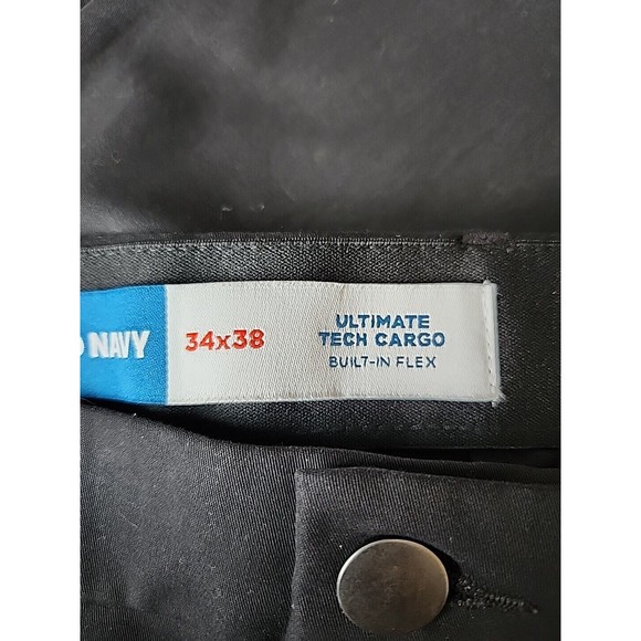 Old Navy Straight Ultimate Tech Built-In Flex Cargo Pants Mens 34x38 Black NEW - Picture 5 of 8